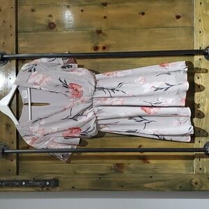 FLORAL MINI DRESS GARDEN PRAIRIE WEDDING GUEST FEMININE DAINTY ROMANTIC FLOWY